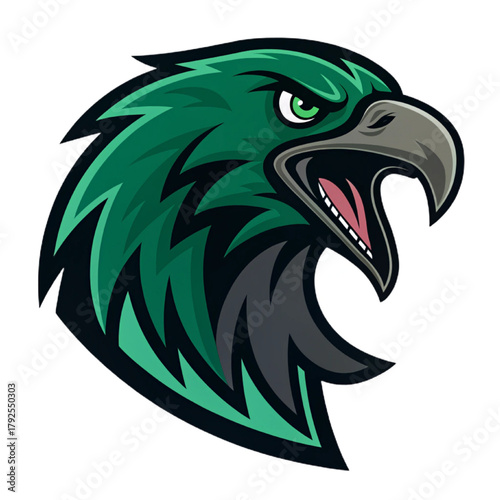 Raptor Esport Mascot Logo Vector – Fierce Dinosaur Emblem with Solid Dark Green and Black Flat Design, Clean Outline, Modern Gaming Crest

