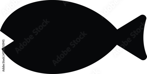 Simple Black Fish Illustration