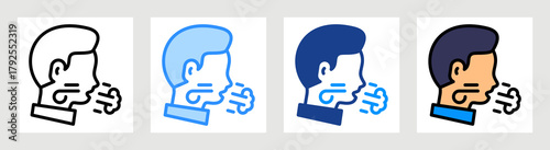 Breathing Exercises Icon Collection Set Multiple Style