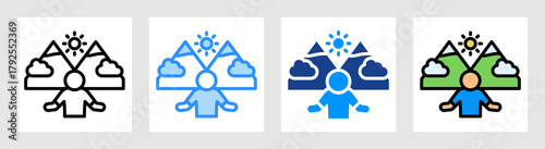 Yoga Retreat Icon Collection Set Multiple Style