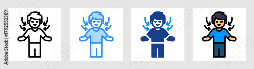 Deep Breathing Icon Collection Set Multiple Style