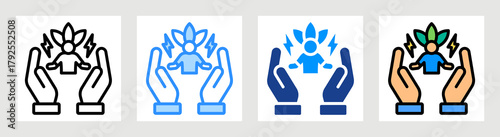 Energy Healing Icon Collection Set Multiple Style