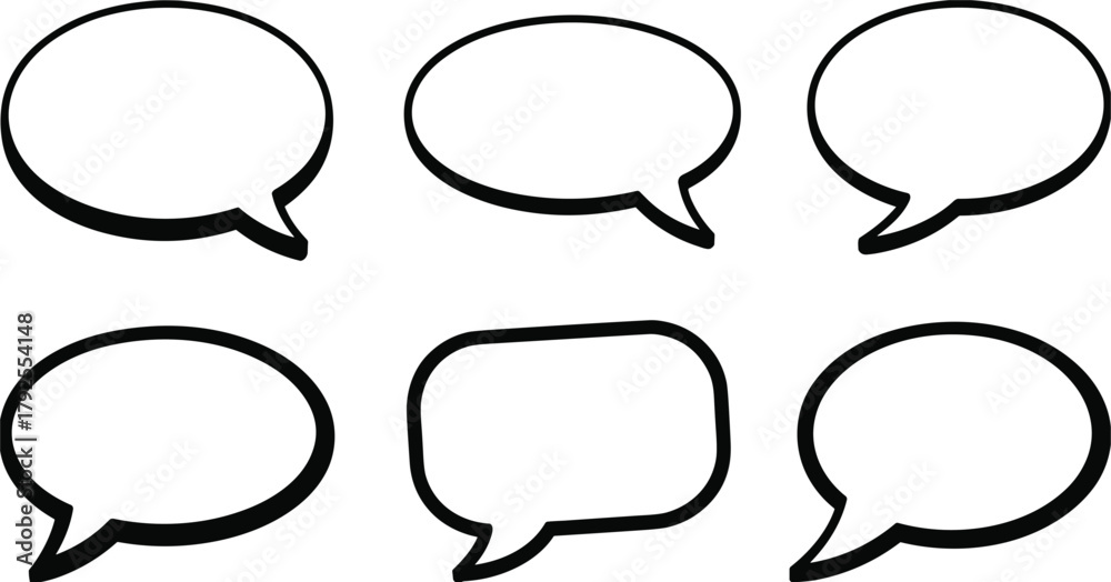 Obraz premium Blank Speech Bubble Icons Set with Different Shapes vector