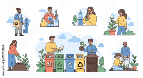 Eco-Friendly Activities Recycling, Planting, and Sustainable Living
