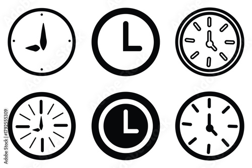 Calendar, Clock, Time & Location Icon Set – Schedule, Reminder, Event, and Time Management Vector Collection