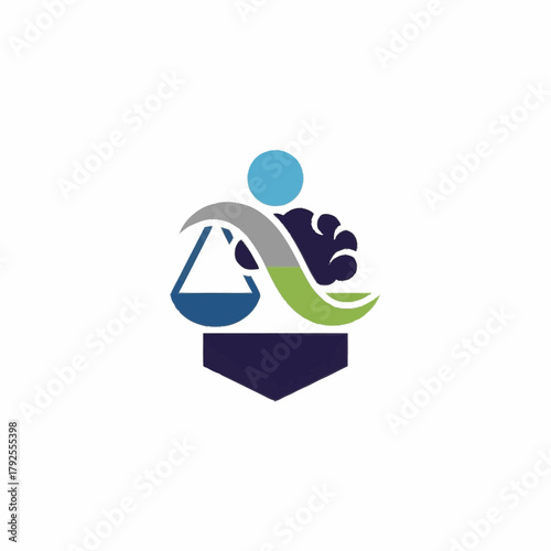 Legal and mental balance concept represented by a unique logo design.