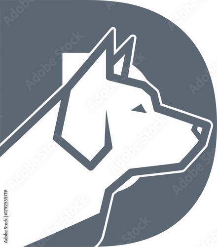 German Shepherd Dog Head Logo Vector Illustration