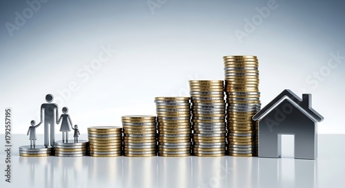 Business graph with stacked gold coins showing financial growth and wealth investment