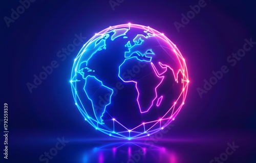 Blue earth globe on a dark background.