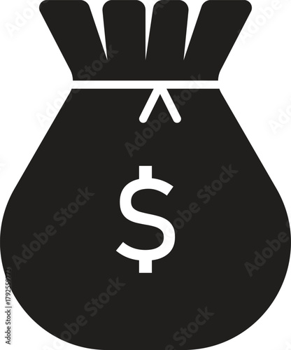Money Bag Icon with Dollar Sign – Finance and Wealth Symbol
