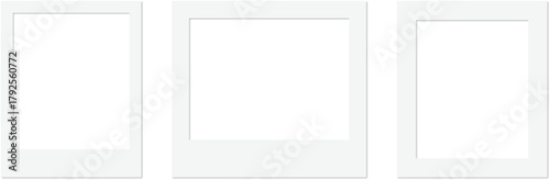 Blank Polaroid Photo Frames Isolated on Transparent Background