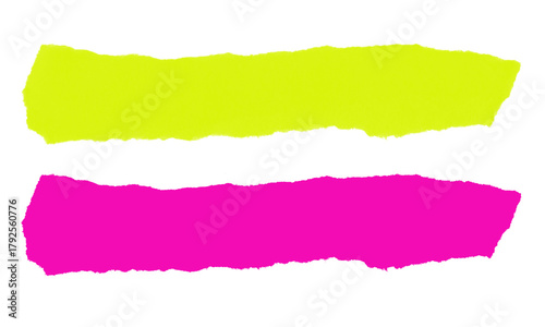 Two horizontal brush strokes in neon yellow and hot pink on a black background
