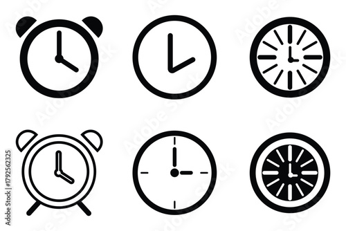 Calendar, Clock, Time & Location Icon Set – Schedule, Reminder, Event, and Time Management Vector Collection