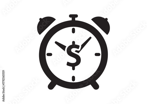 Time is money icon, Time is money silhouette vector