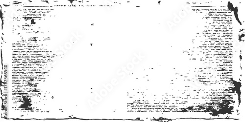 An abstract black grunge frame with a dirty ink splatter texture and a place for text, creating a bold liquid splash background