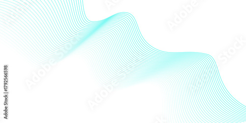 Virtual fractal realms are beautifully illustrated with abstract futuristic blue vector wave lines and a halftone texture backdrop for technology concepts