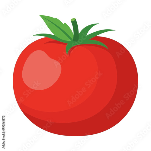 Isolated illustrative tomato on a white backdrop for culinary design
