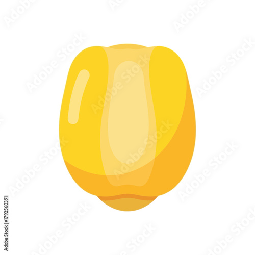 Isolated Maize Kernel Illustration on White Backdrop in Flat Design Style