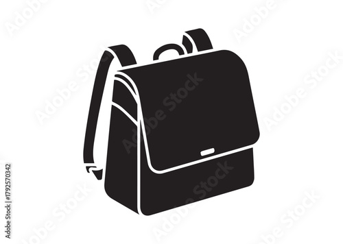 School bag icon, School bag silhouette vector
