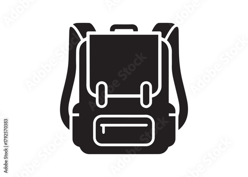 School bag icon, School bag silhouette vector
