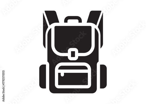 School bag icon, School bag silhouette vector