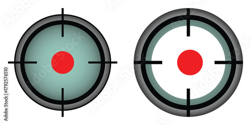 Bullseye Target Design  Focus, Goal Achievement, and Archery Icon Pack Isolated Vector Illustration