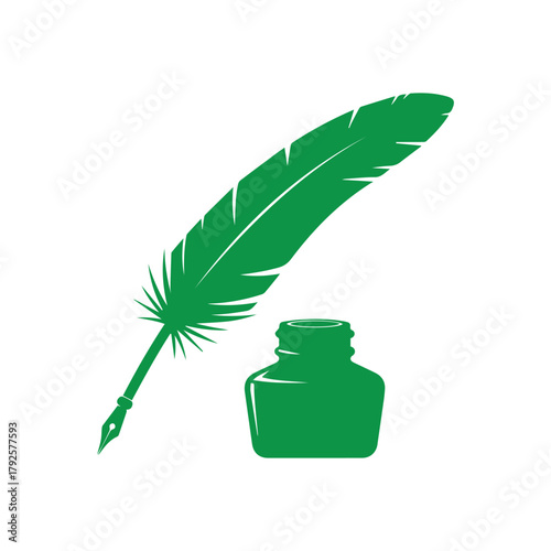 feather, pen, quill, ink, isolated, inkwell, writing, white, antique, old, bird, vintage, vector, object, plume, retro, literature, calligraphy, bottle, write, glass, illustration, icon, drawing, conc