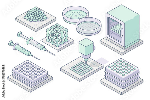 Isometric laboratory equipment for bioprinting and cell culture research