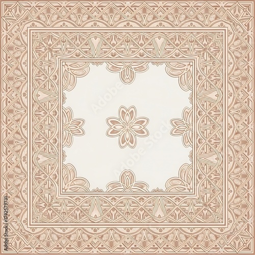 Luxury Arabesque Hijab Pattern with Floral and Geometric Elegance