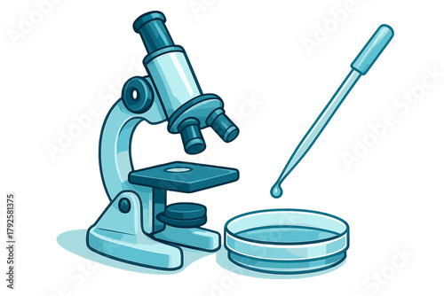 Microscope dropper and petri dish laboratory equipment set