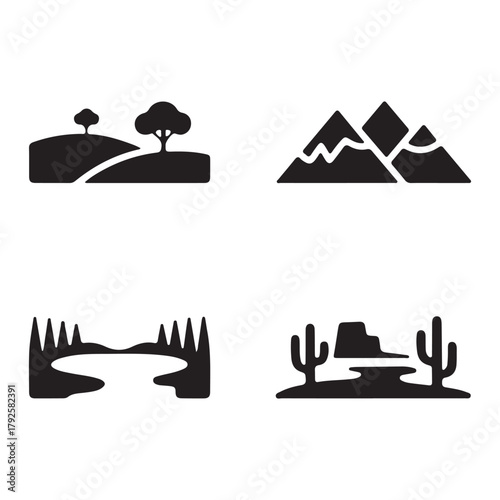 River valley landscape vector illustration design