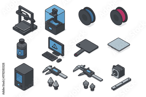 Isometric 3D printing equipment, tools, and components for additive manufacturing technology