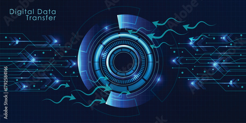 Digital data transfer is fast and complex background