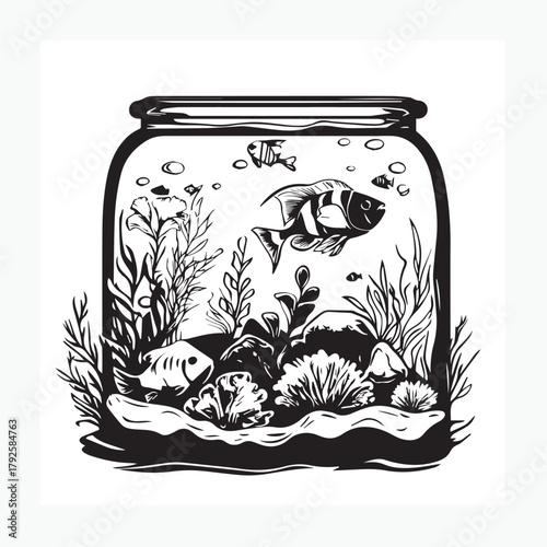 aquarium vector illustration