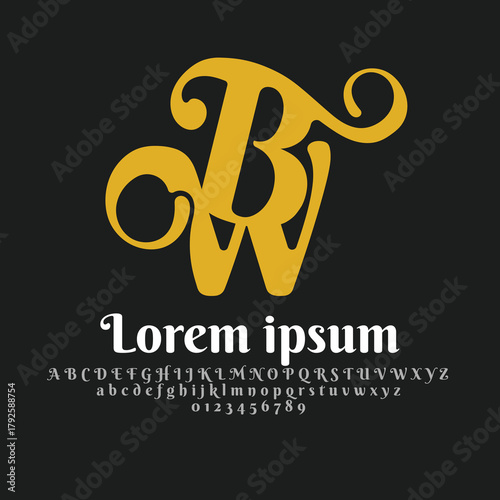 Initial letter WB, BW Logo Design, with Alphabet Premium Business logo Boutique Designs