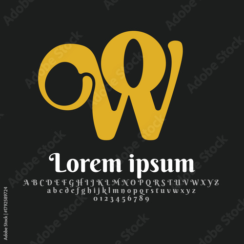 Initial letter WO, OW, QW, W Logo Design, with Alphabet Premium Business logo Boutique Designs