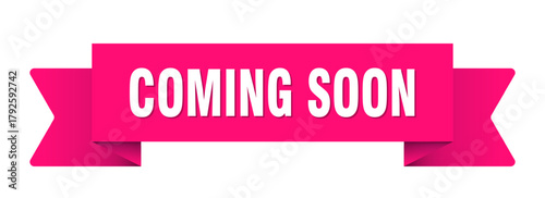 coming soon ribbon isolated on transparent background. coming soon ribbon