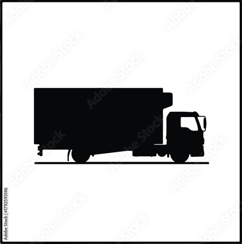Illustration silhouette of a cargo truck isolated on white background vector