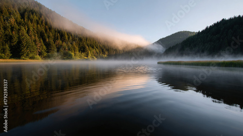 Fototapeta Naklejka Na Ścianę i Meble -  Beautiful morning on the lake.