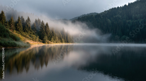 Fototapeta Naklejka Na Ścianę i Meble -  Beautiful morning on the lake.