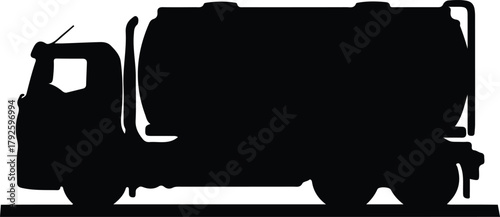 Illustration tanker truck freight transport business silhouette vector