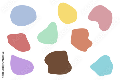 カラフルなゆるい楕円形セット