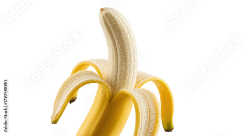 Peeled Banana isolated on a transparent background
