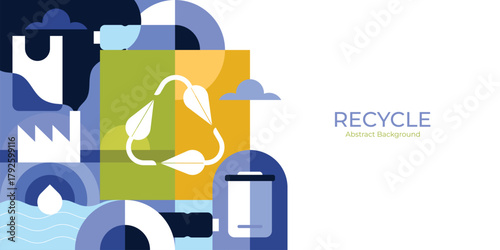 Sustainable Lifestyle and Environmental Pollution Concept, Recycling, Plastic Waste, Air and Water Pollution, Eco Reuse Background