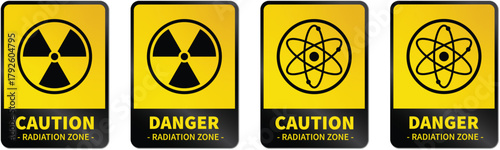 Radiation Hazard Warning Signs – Caution and Danger Vector Set