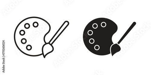 Artist color palette icon logo design element. minimalist style icons