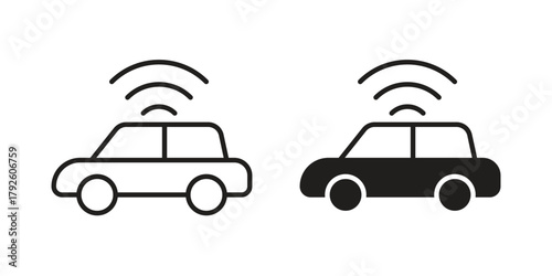 Autonomous car icon logo design element. minimalist style icons