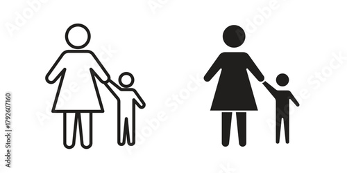 Baby sitter icon logo design element. minimalist style icons