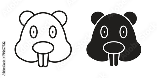 Beaver icon logo design element. minimalist style icons
