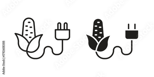 Biomass energy icon logo design element. minimalist style icons